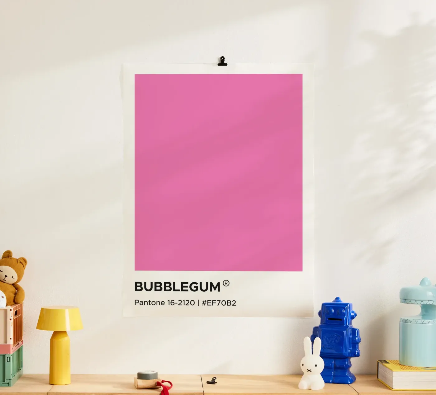 Bubblegum Pantone poster van Paigaam Studio