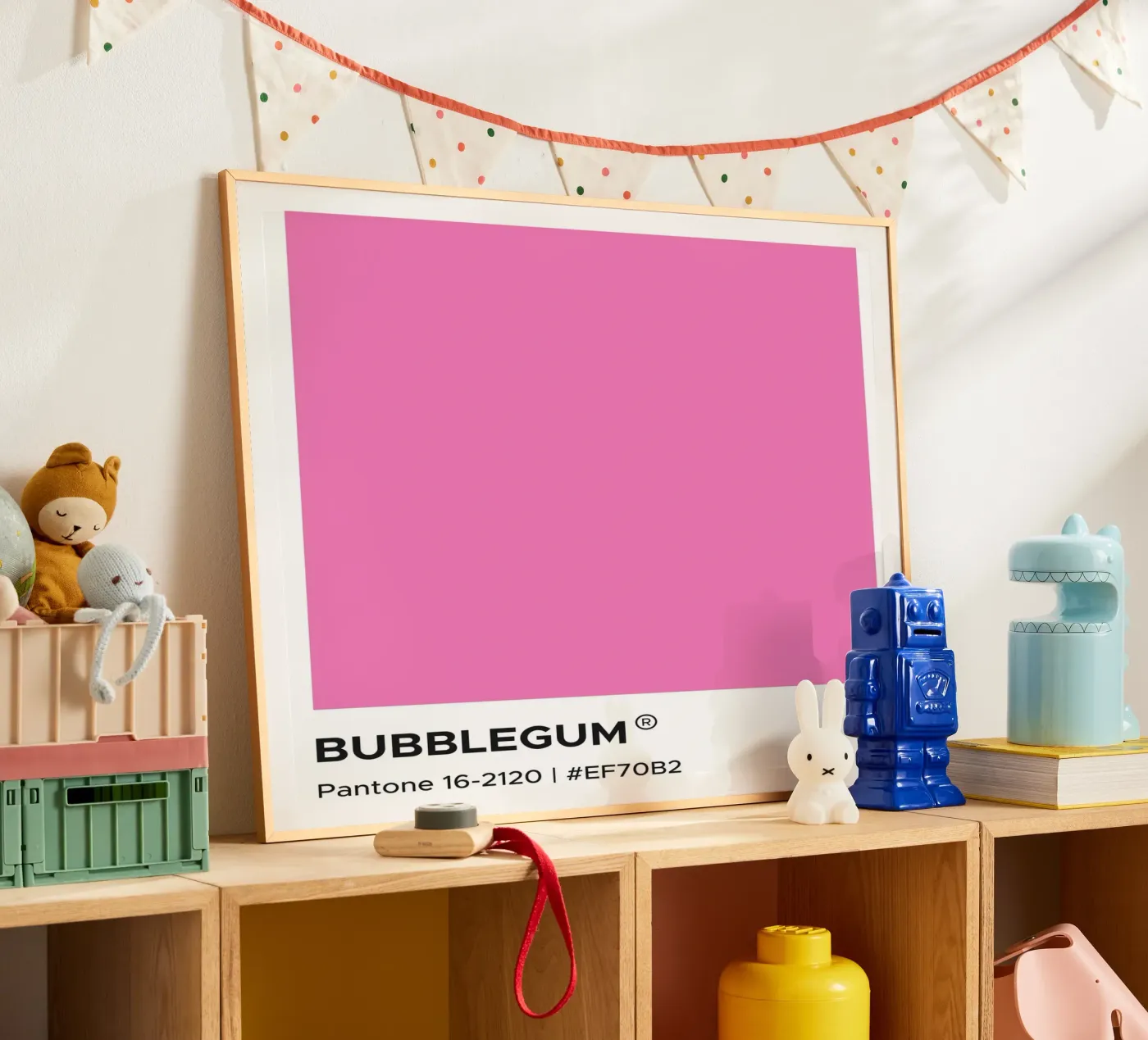 Bubblegum Pantone poster van Paigaam Studio