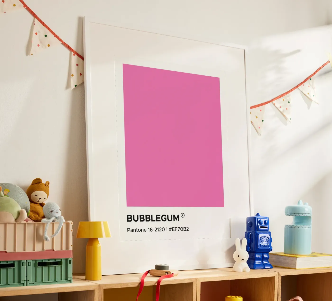 Bubblegum Pantone poster van Paigaam Studio