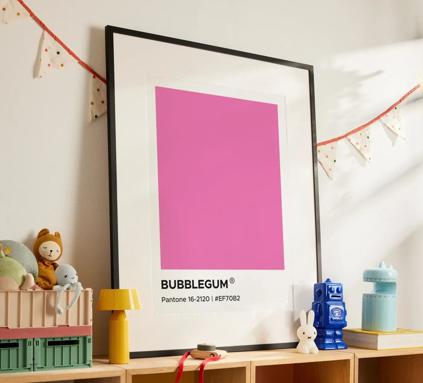 Bubblegum Pantone poster van Paigaam Studio