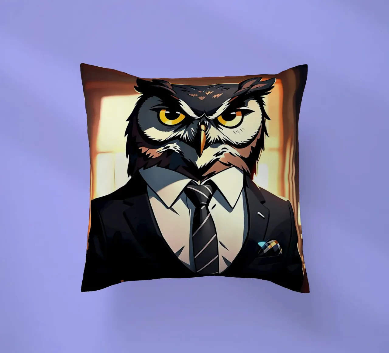 Gufo_stile_C_1 cuscino da Tierisch bunt by LK