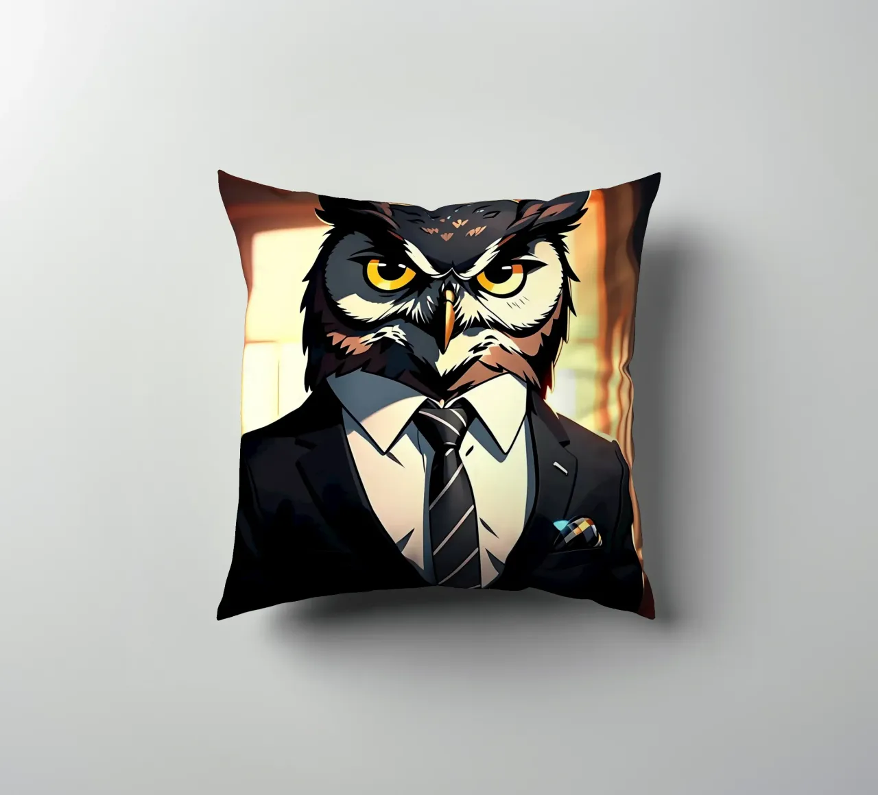 Gufo_stile_C_1 cuscino da Tierisch bunt by LK