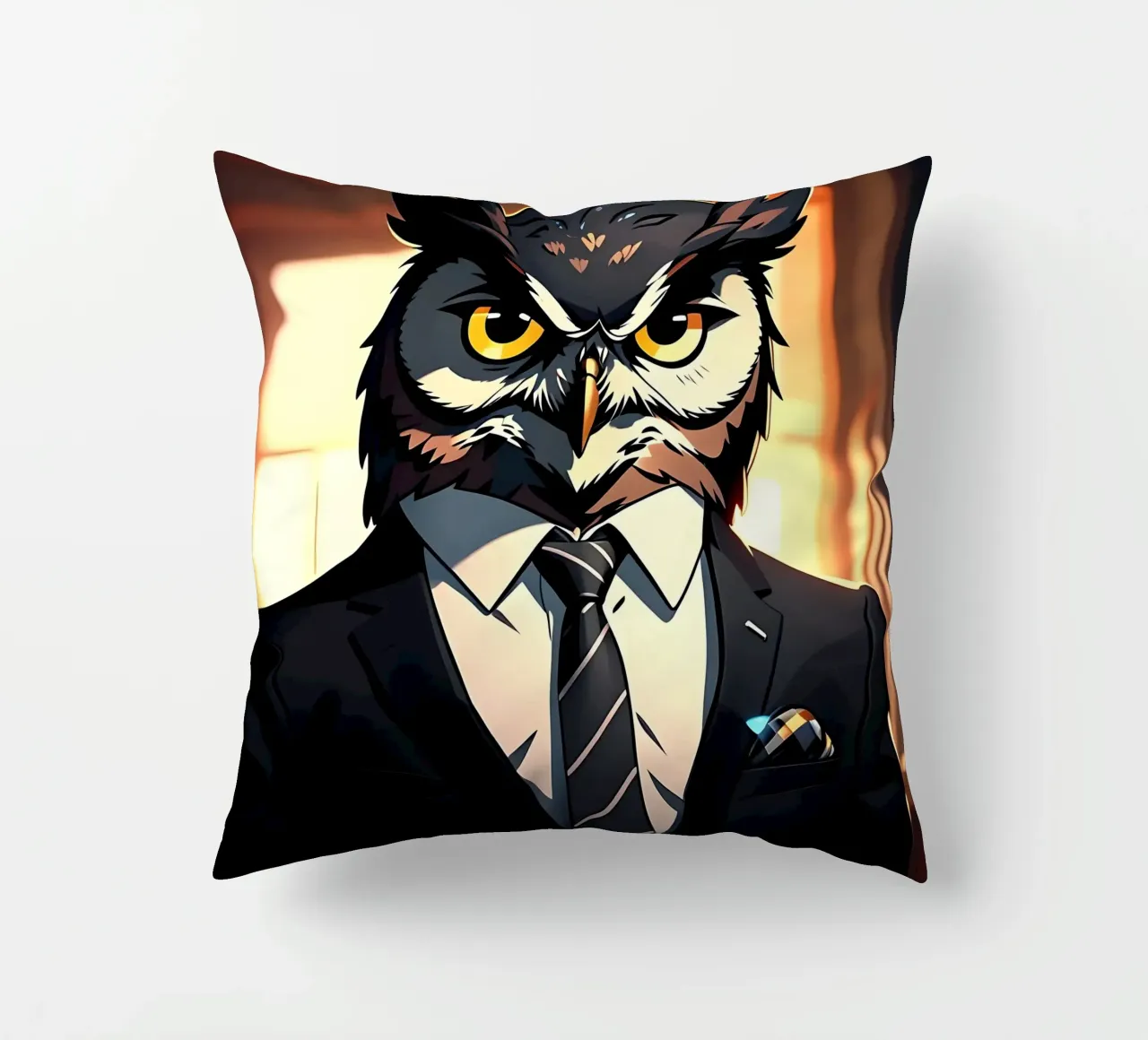 Gufo_stile_C_1 cuscino da Tierisch bunt by LK