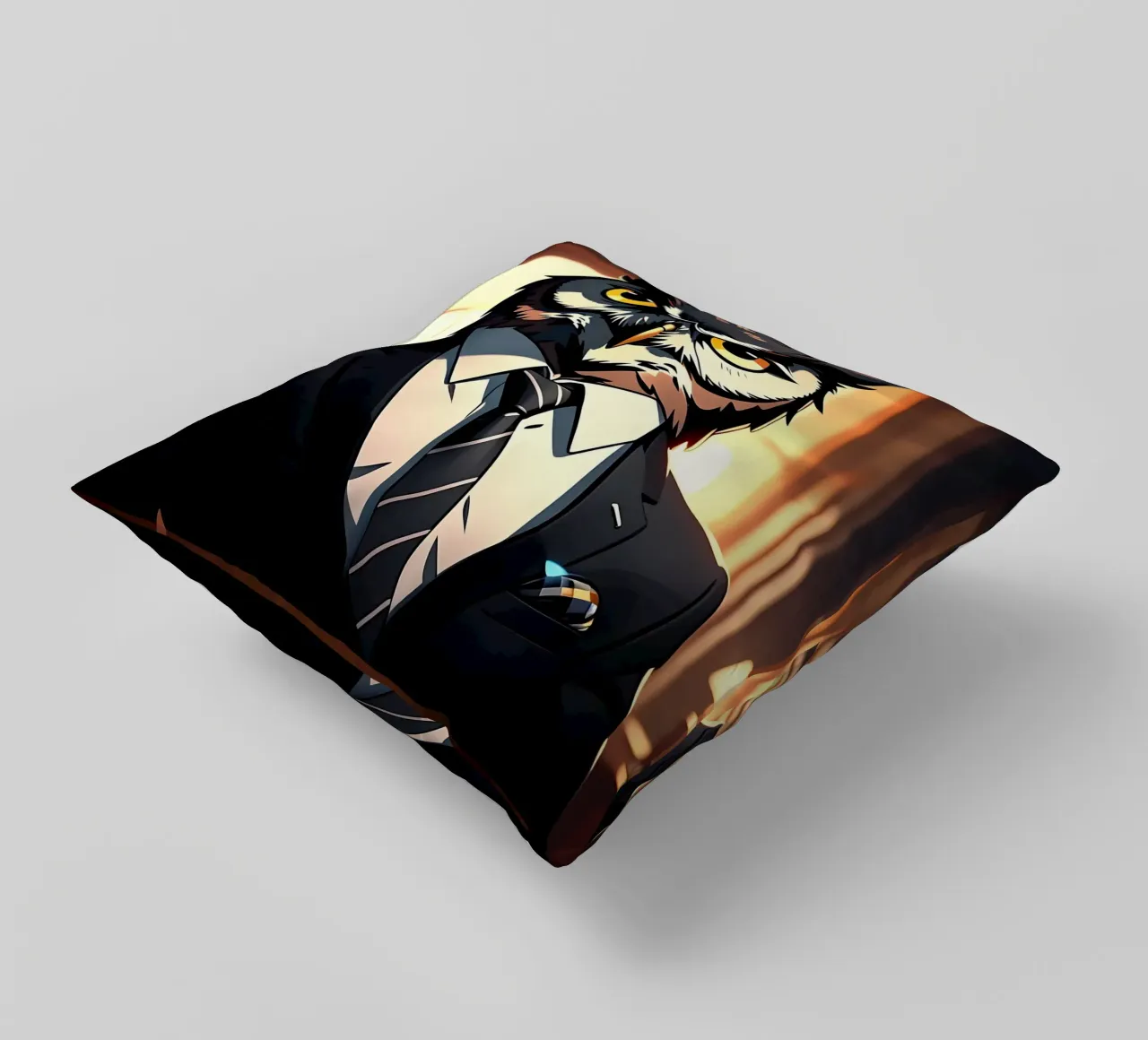 Gufo_stile_C_1 cuscino da Tierisch bunt by LK