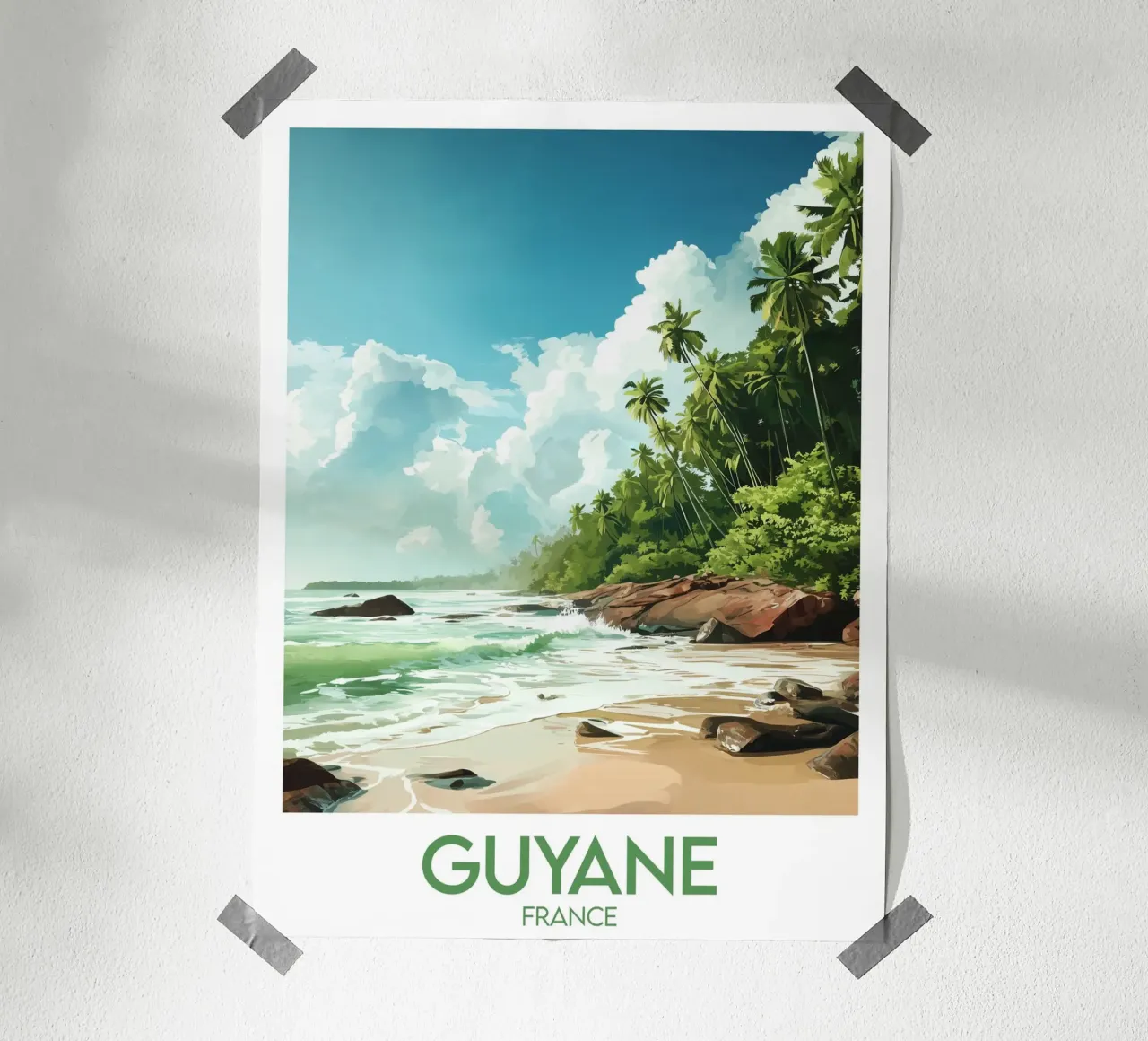 Affiche Guyane carta hahnemühle da Frame the World