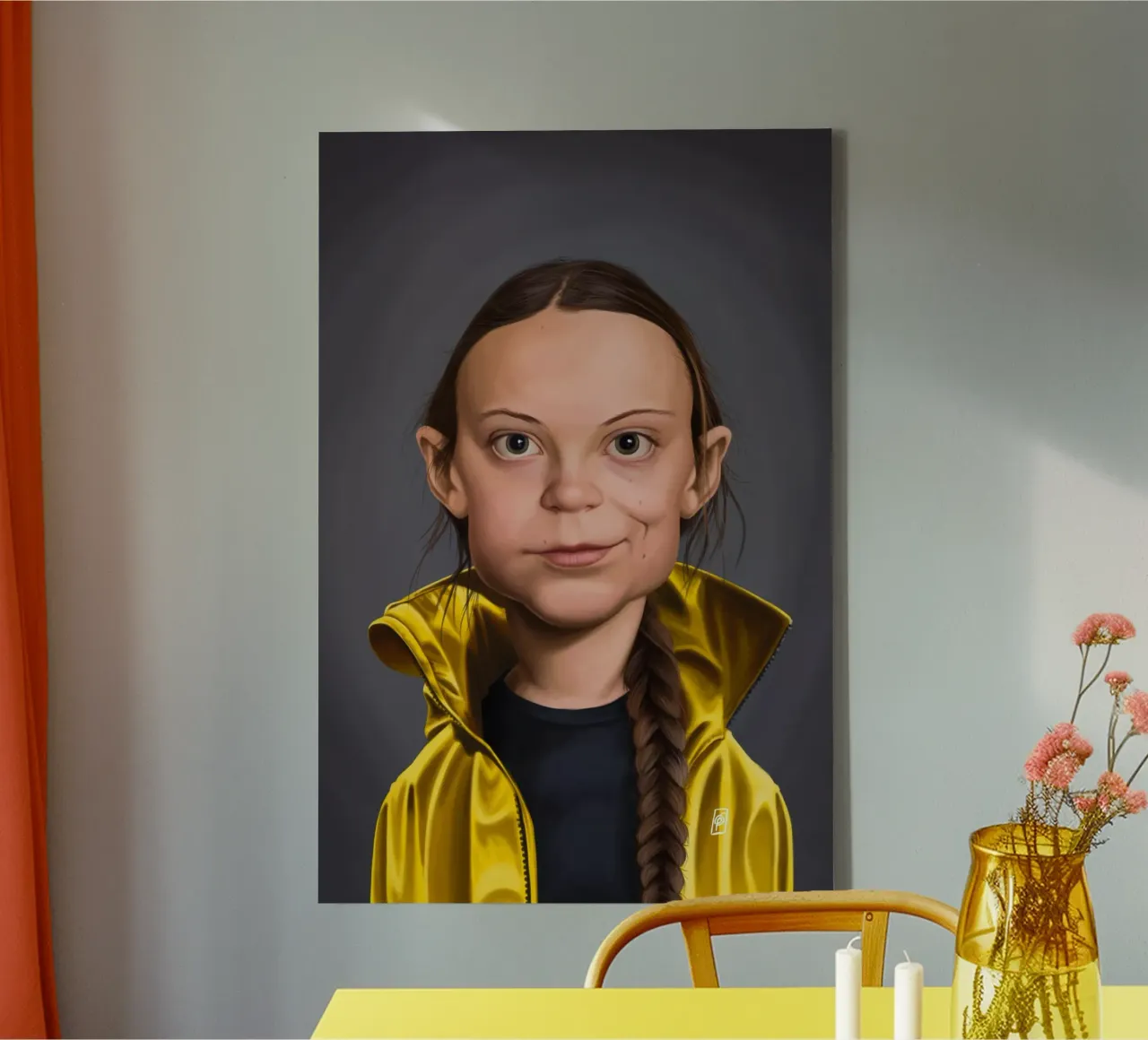 Greta Thunberg tela con Cornice a cassetta da Rob Art | Illustration