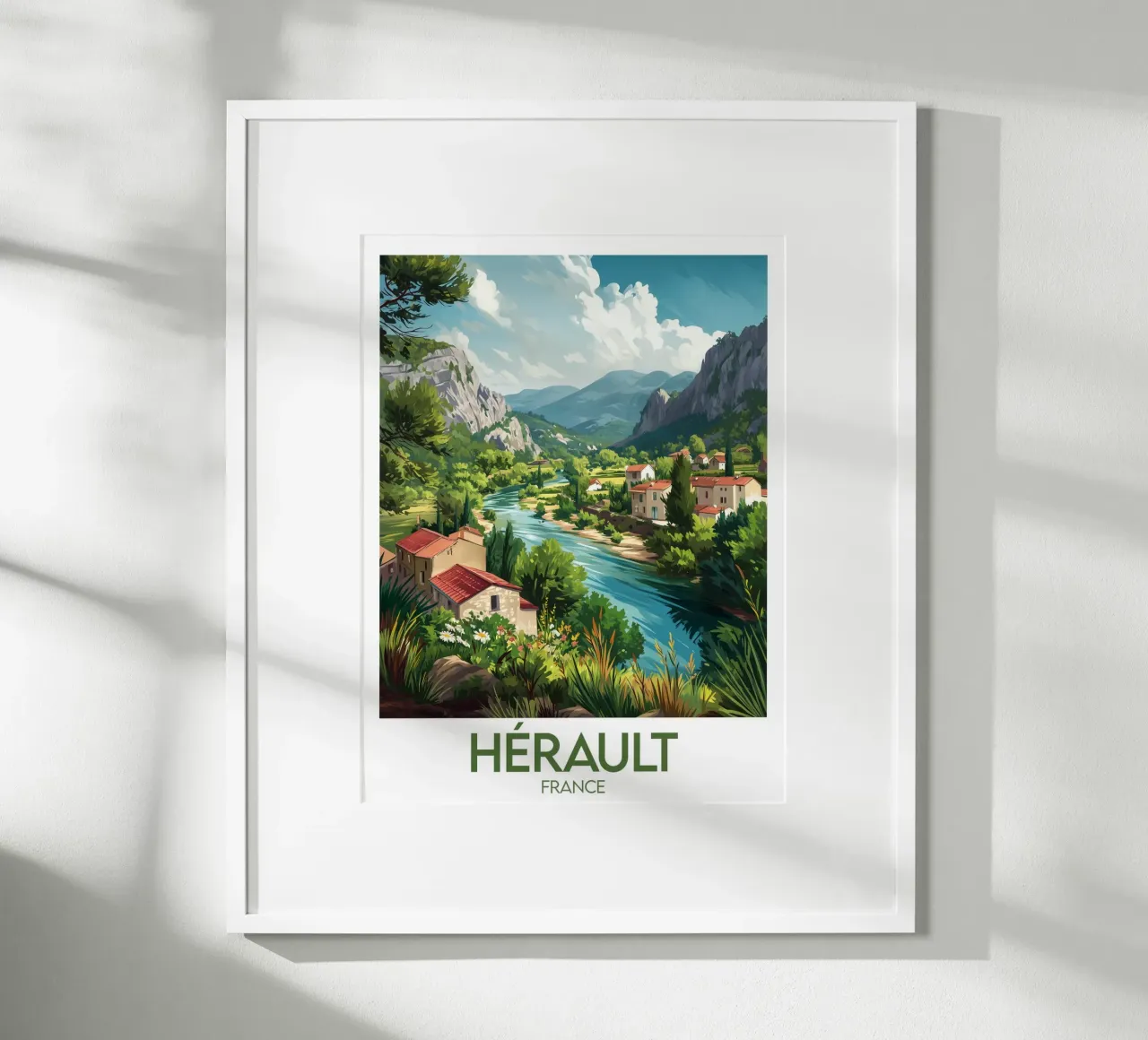 Manifesto dell'Hérault poster con telaio in alluminio da Frame the World
