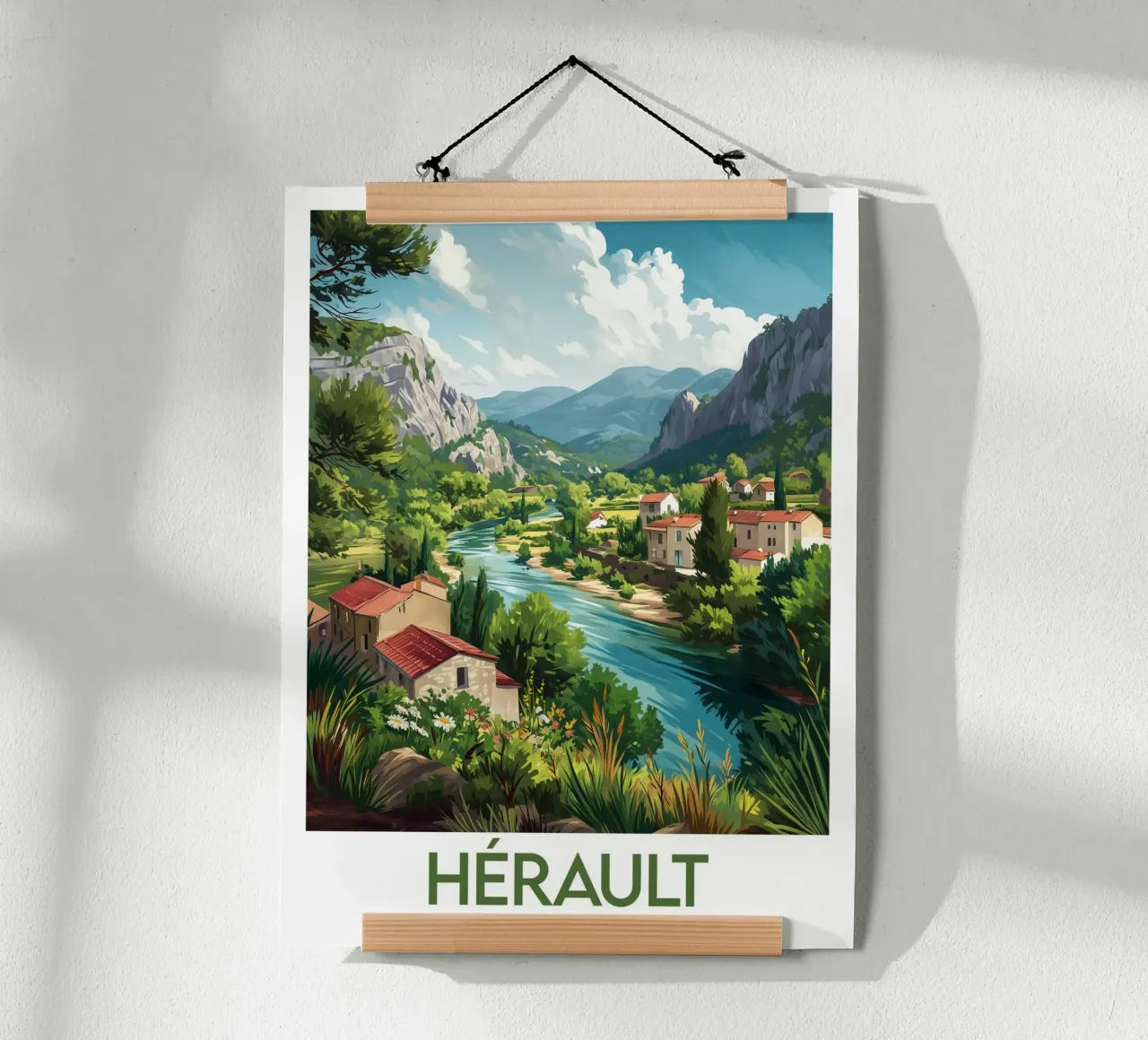 Manifesto dell'Hérault poster con telaio in alluminio da Frame the World