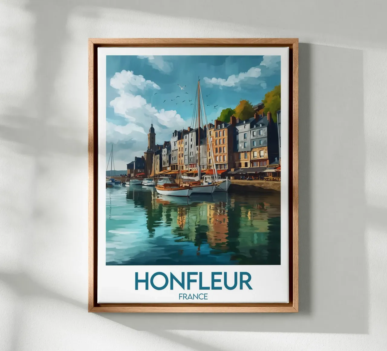 Manifesto di Honfleur tela con Cornice a cassetta da Frame the World