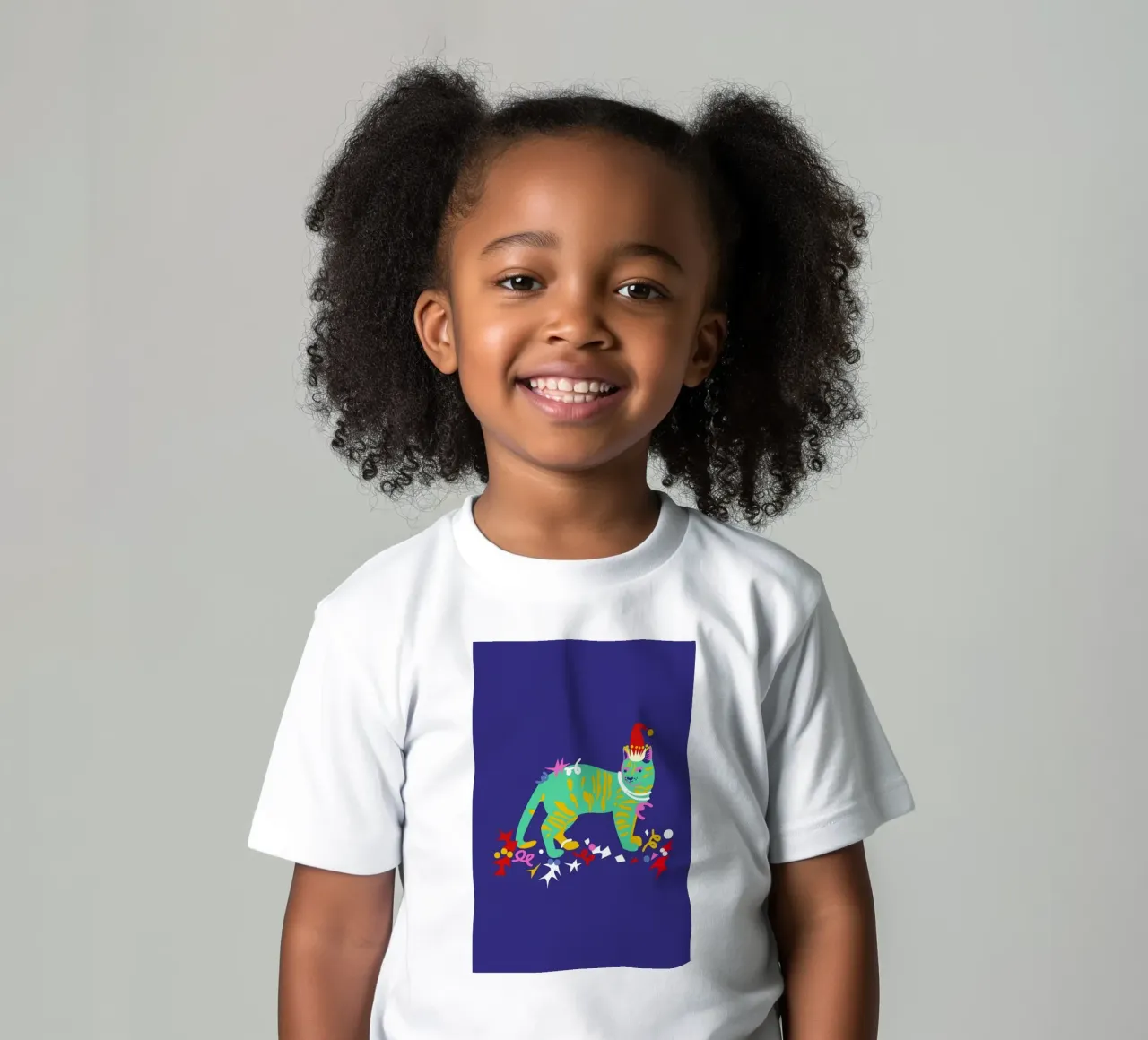 Cat Party kids t-shirt by Mariery Young