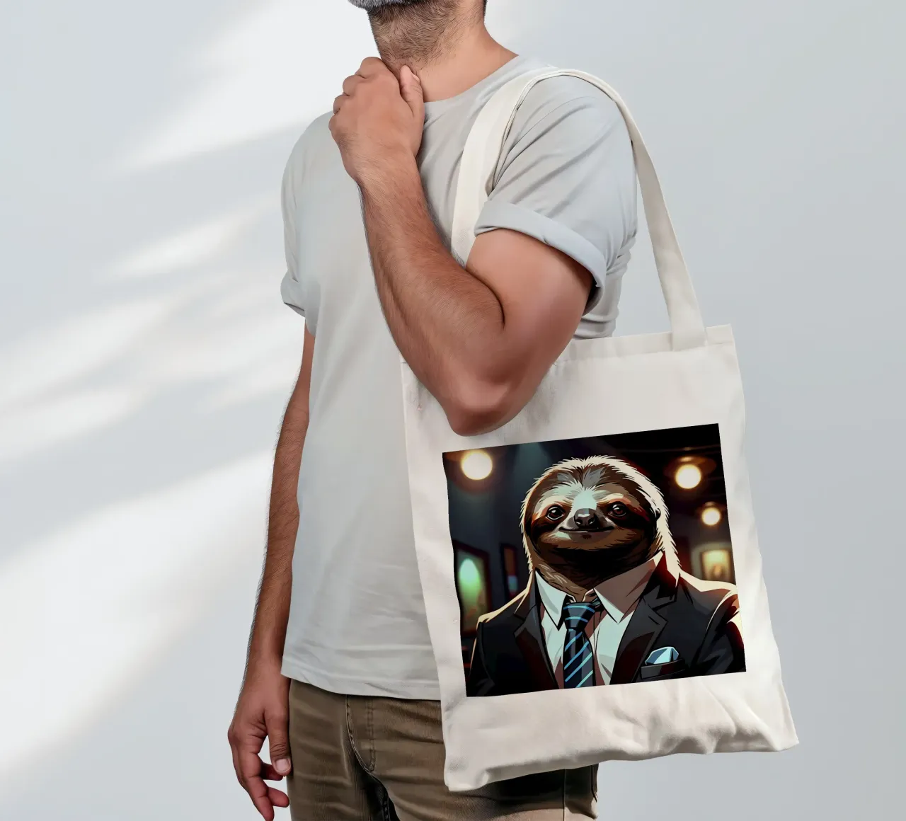 Bradipo_Stile_C_1 borsa in juta da Tierisch bunt by LK