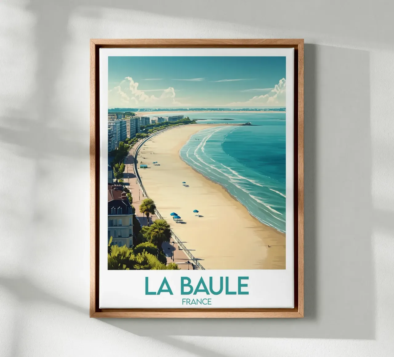 Affiche La Baule tela con Cornice a cassetta da Frame the World