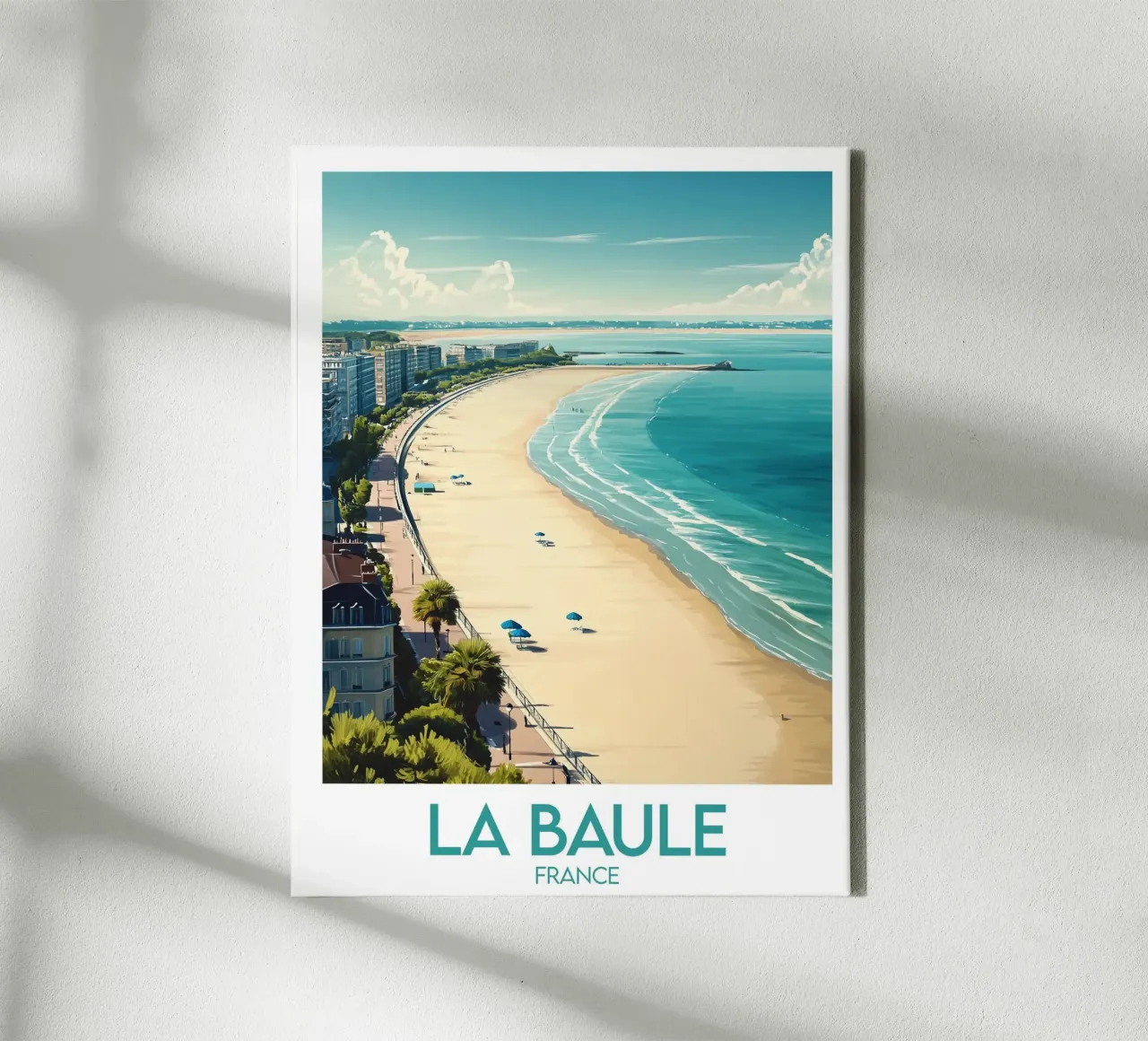 Affiche La Baule tela con Cornice a cassetta da Frame the World