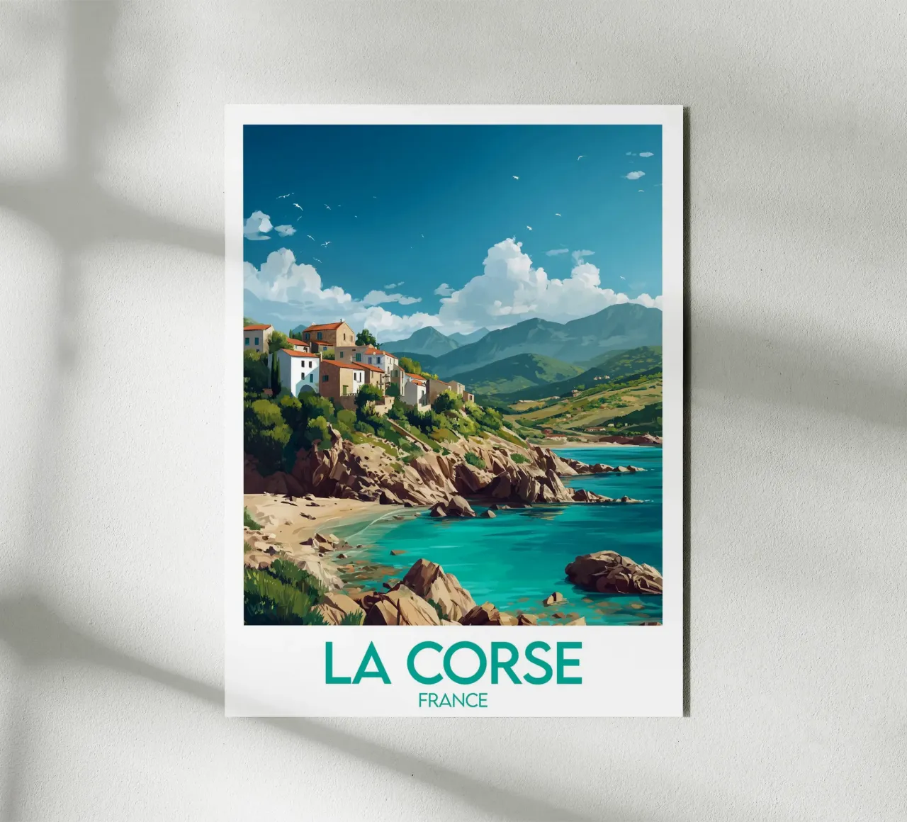 Affiche La Corse France Forex-Platte von Frame the World