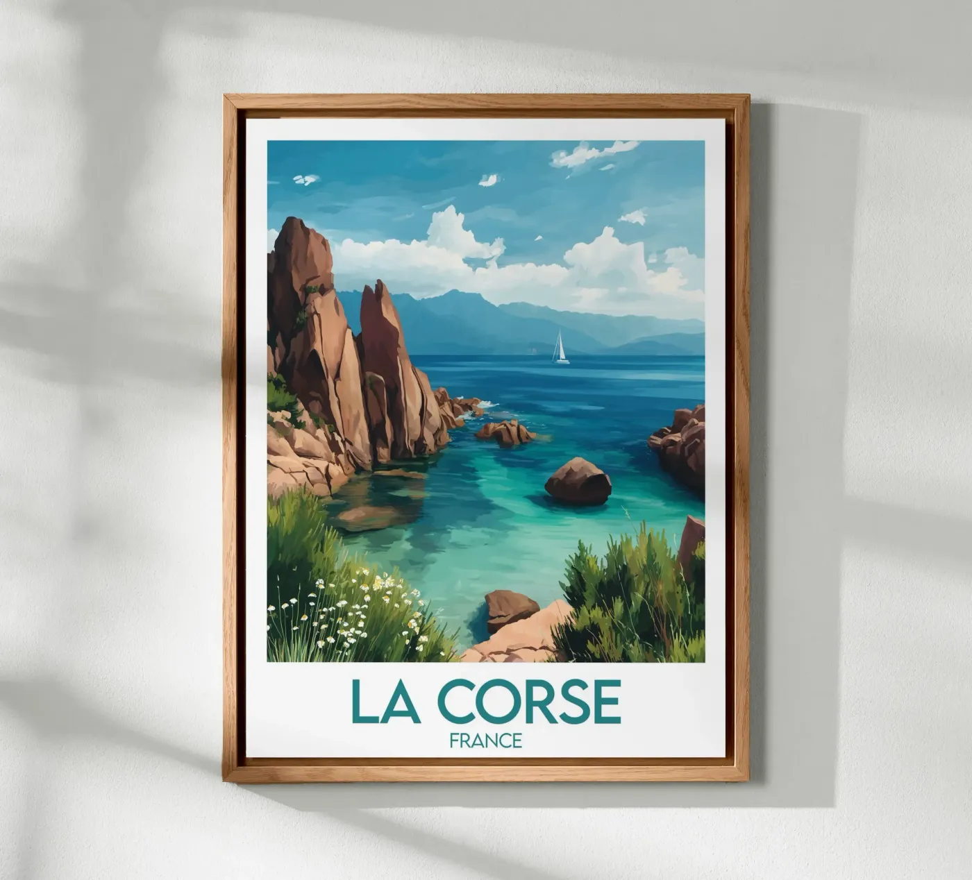 Affiche La Corse Frankreich Forex-Platte von Frame the World