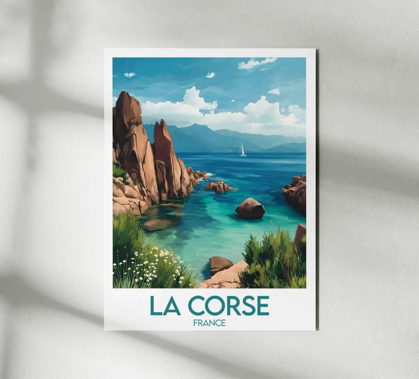 Affiche La Corse France Forex-Platte von Frame the World