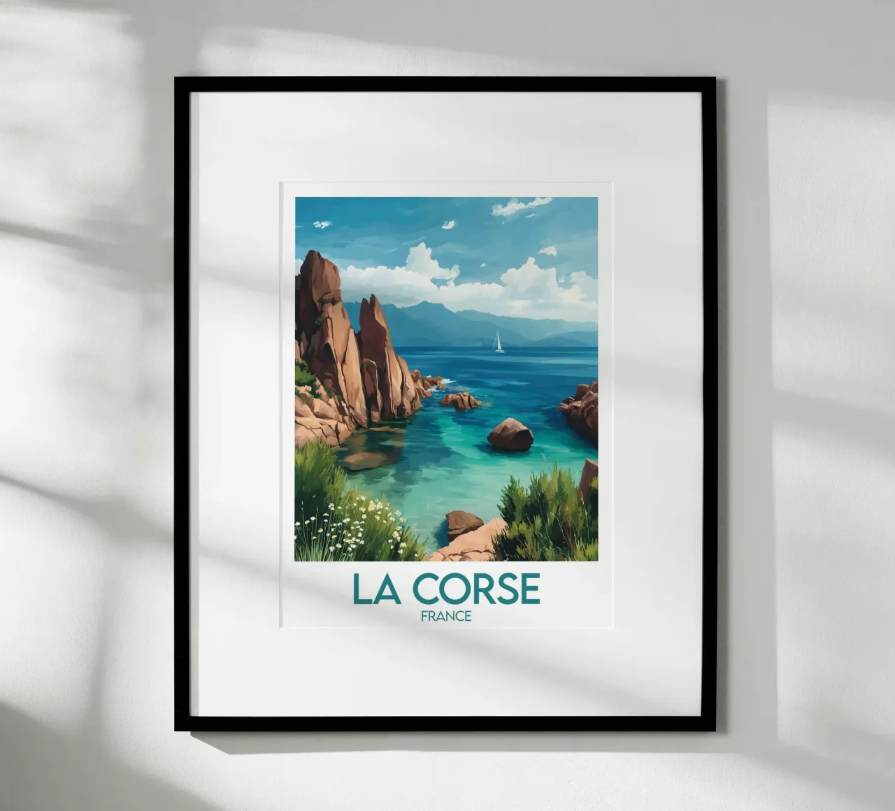 Affiche La Corse poster con telaio in legno da Frame the World
