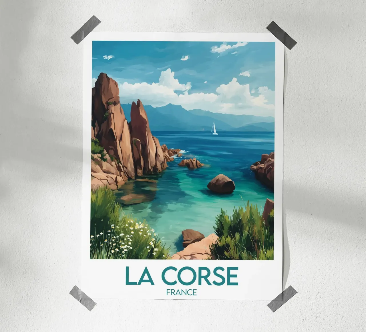 Affiche La Corse poster con telaio in legno da Frame the World