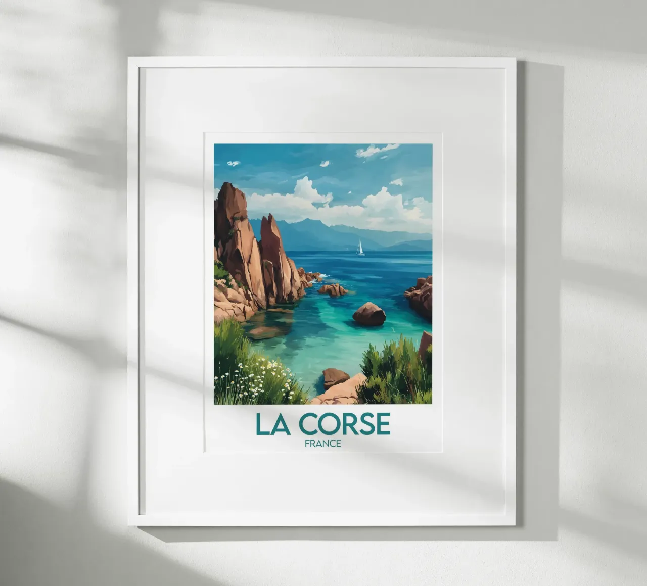 Affiche La Corse poster con telaio in legno da Frame the World