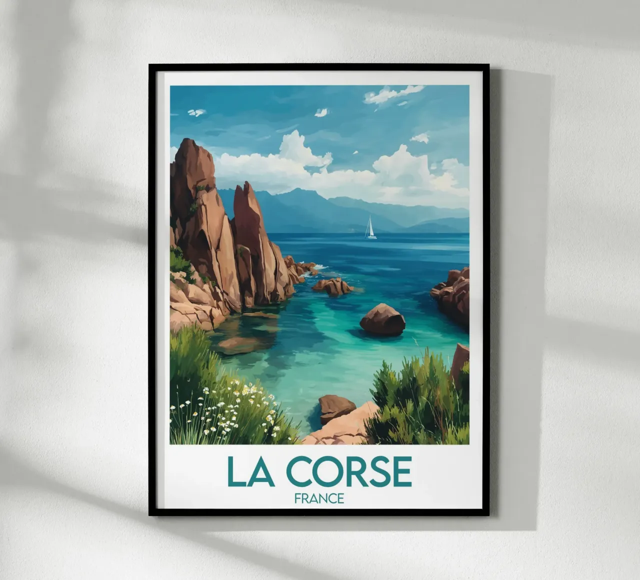 Affiche La Corse poster con telaio in legno da Frame the World
