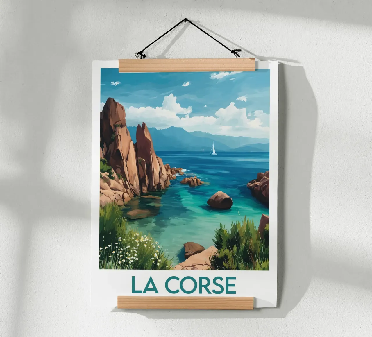 Affiche La Corse poster con telaio in legno da Frame the World