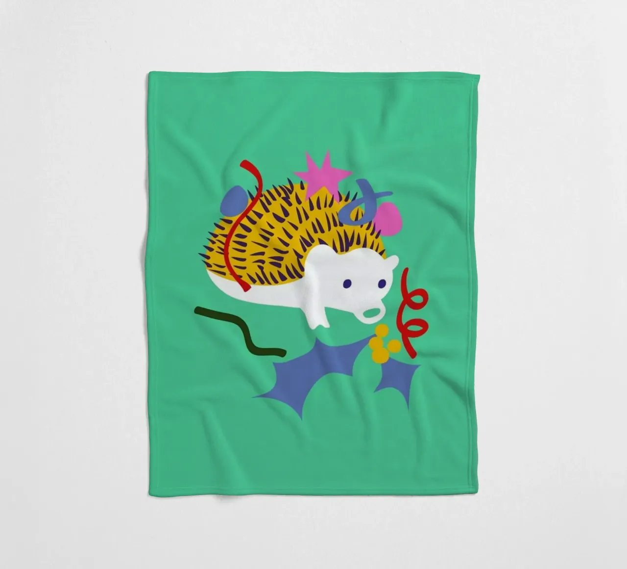 Spikes on Holiday fleece blanket by Mariery Young