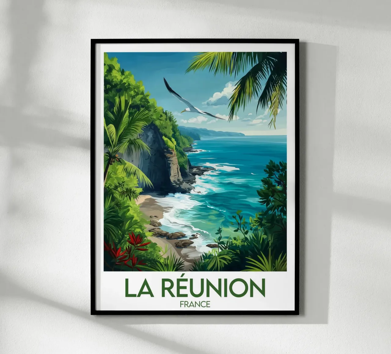 Poster La Réunion poster con telaio in legno da Frame the World