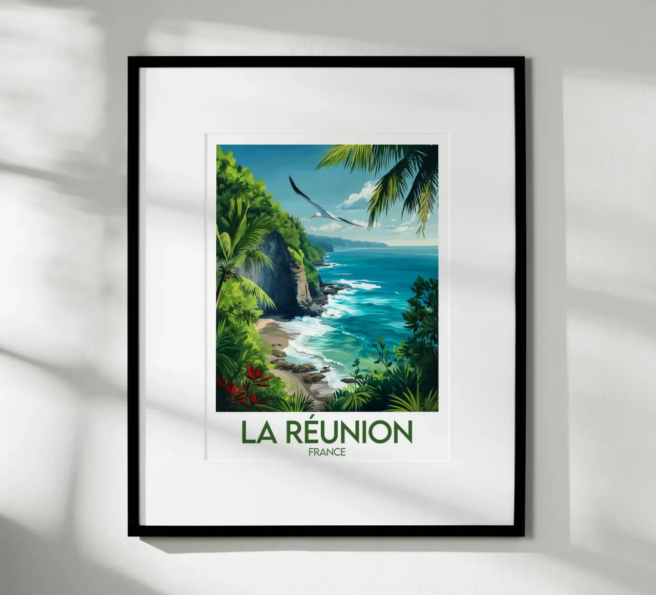 Poster La Réunion poster con telaio in legno da Frame the World
