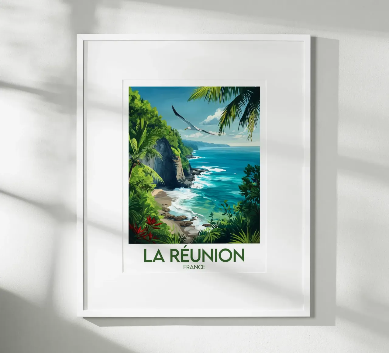 Poster La Réunion poster con telaio in legno da Frame the World
