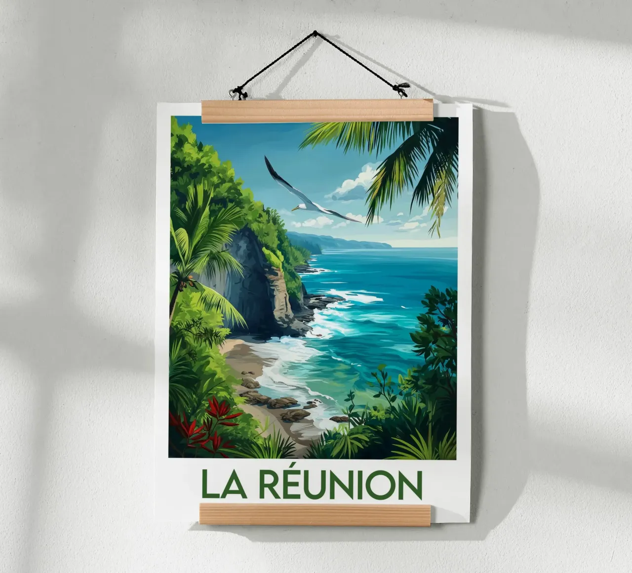 Poster La Réunion poster con telaio in legno da Frame the World