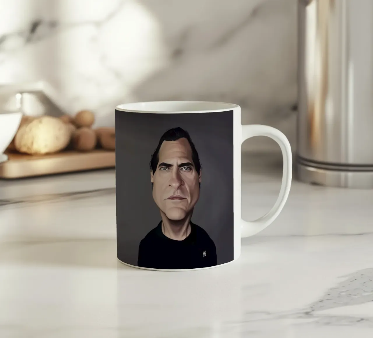 Joaquin Phoenix tazza in ceramica da Rob Art | Illustration