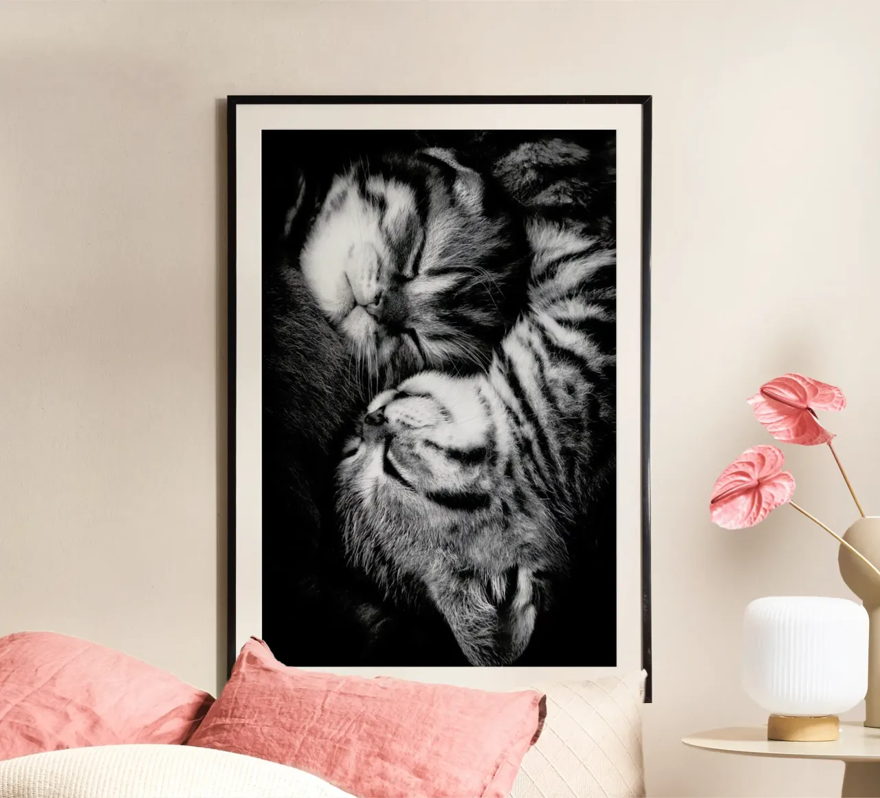 Yin and Yang - Andrea Jancova poster avec cadre en bois de Pictufy