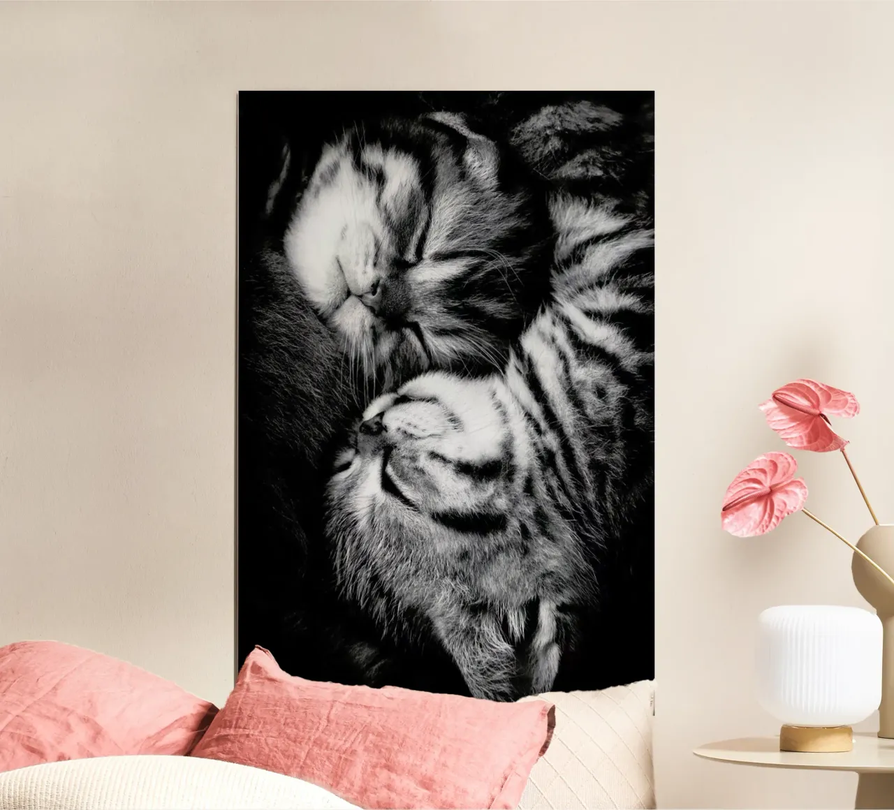 Yin and Yang - Andrea Jancova poster avec cadre en bois de Pictufy