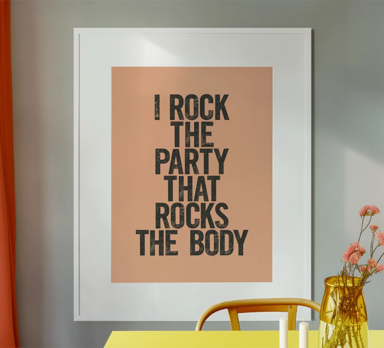 I Rock the Party that Rocks the Body Typography Print poster by THE MOTIVATED TYPE
