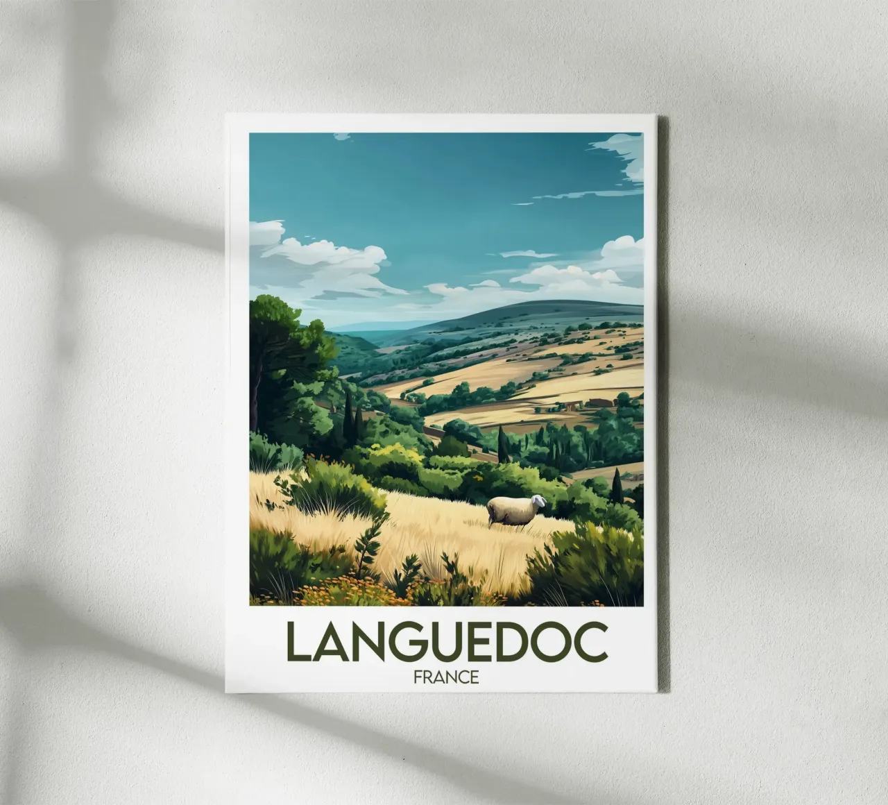 Poster Languedoc canvas met Baklijst van Frame the World