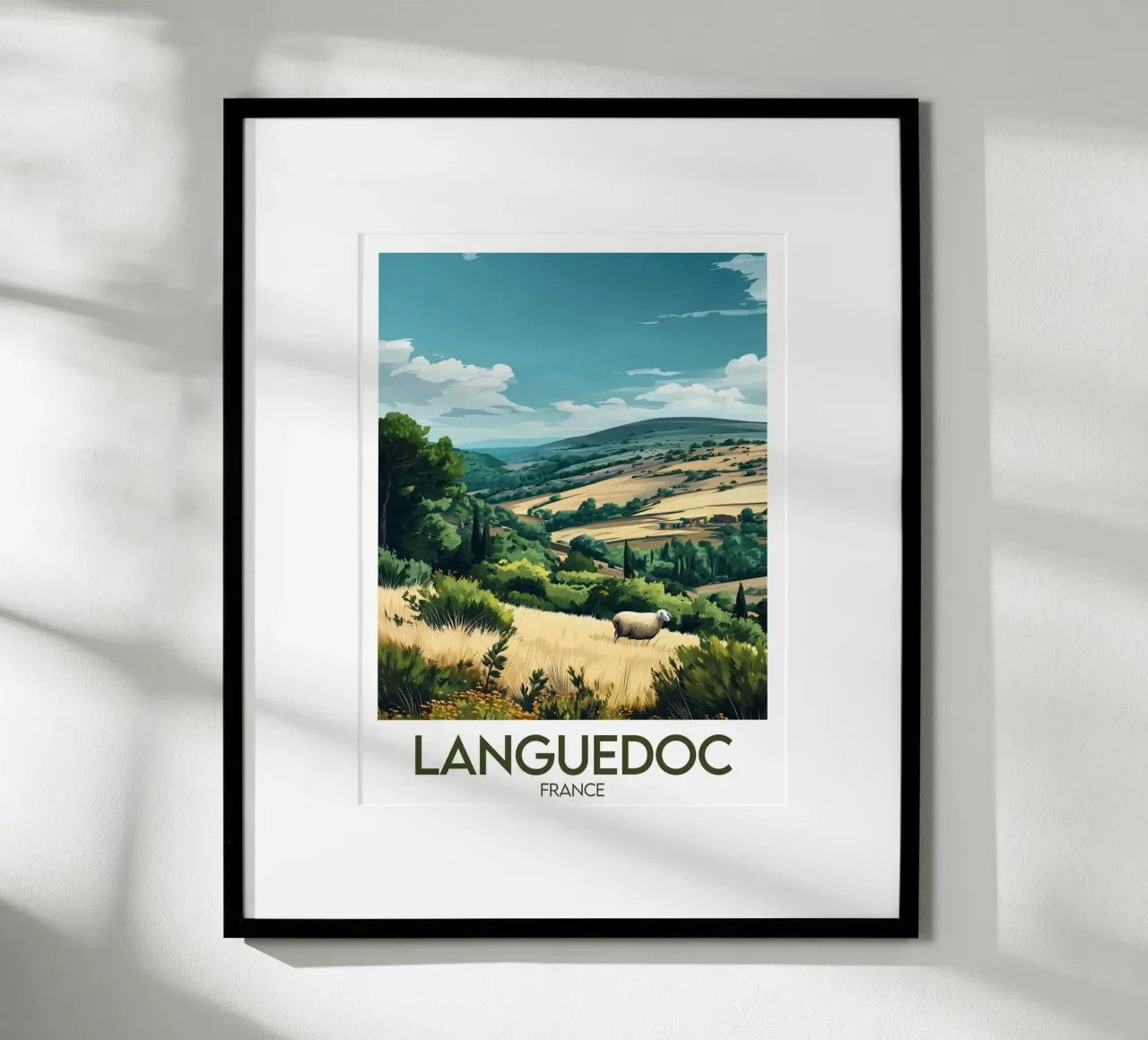 Poster della Linguadoca poster con telaio in legno da Frame the World