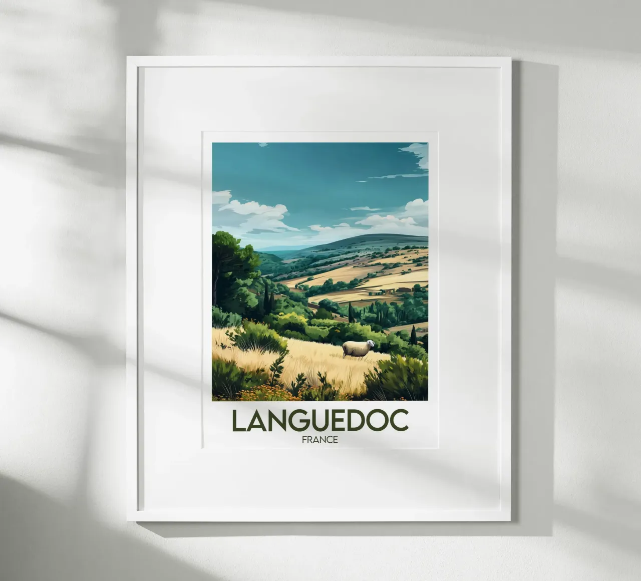 Poster della Linguadoca poster con telaio in legno da Frame the World