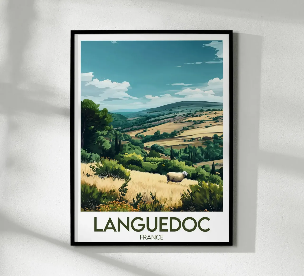 Poster della Linguadoca poster con telaio in legno da Frame the World
