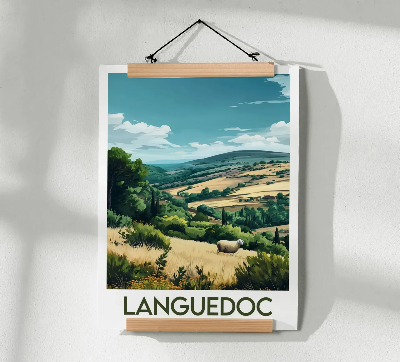 Poster della Linguadoca poster con telaio in legno da Frame the World