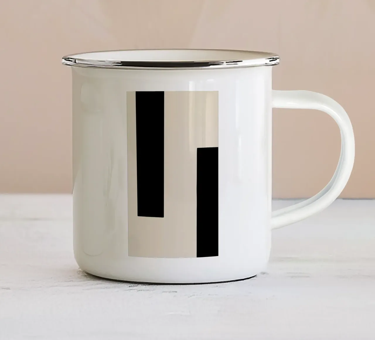 Domino taza de esmalte de Graphite