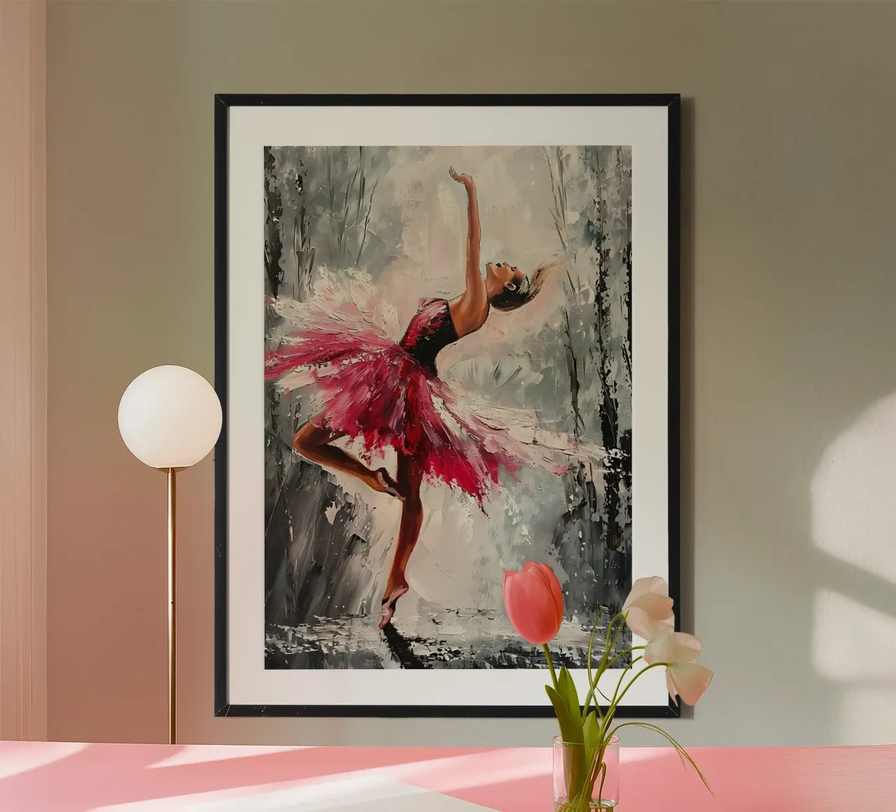 Peinture à l'huile d'une jeune fille dansante poster de Artful Muse
