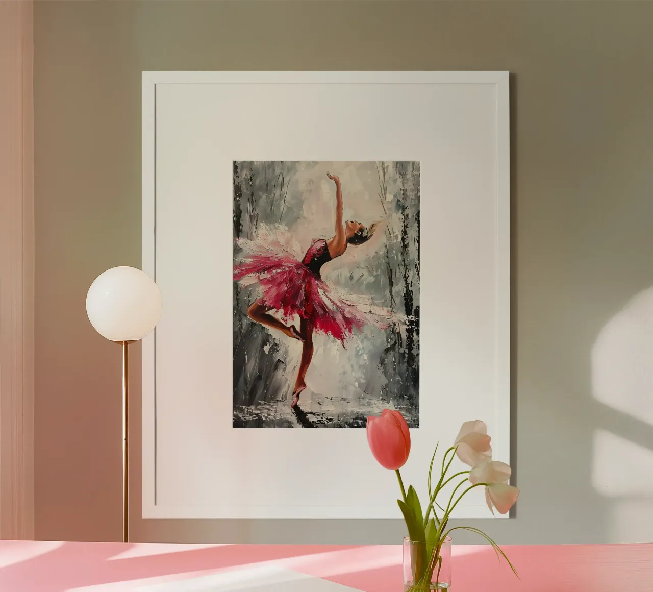 Peinture à l'huile d'une jeune fille dansante poster de Artful Muse