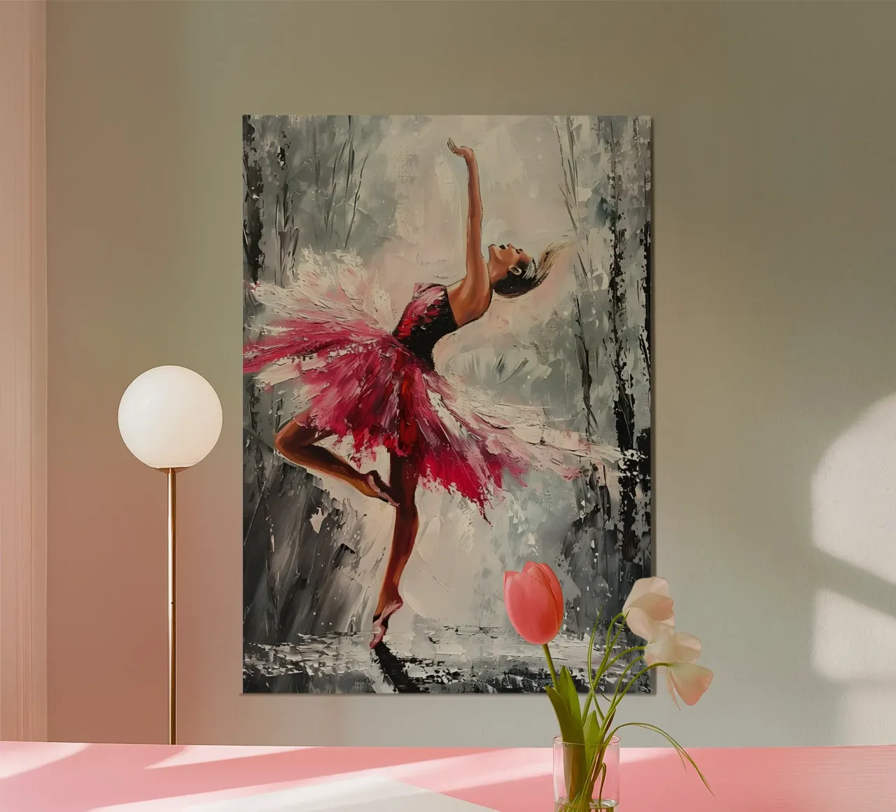 Peinture à l'huile d'une jeune fille dansante poster de Artful Muse