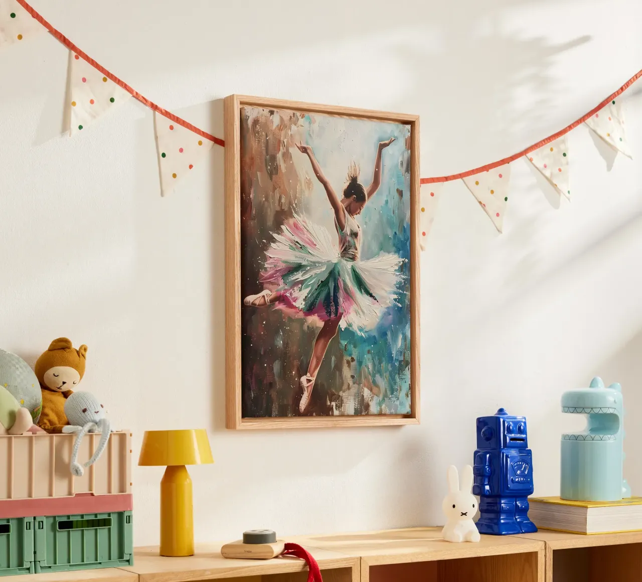 Dansend Meisje Olieverfschilderij canvas van Artful Muse
