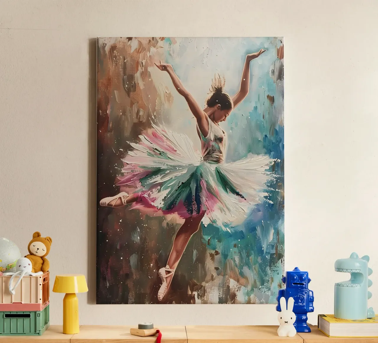 Dansend Meisje Olieverfschilderij canvas van Artful Muse