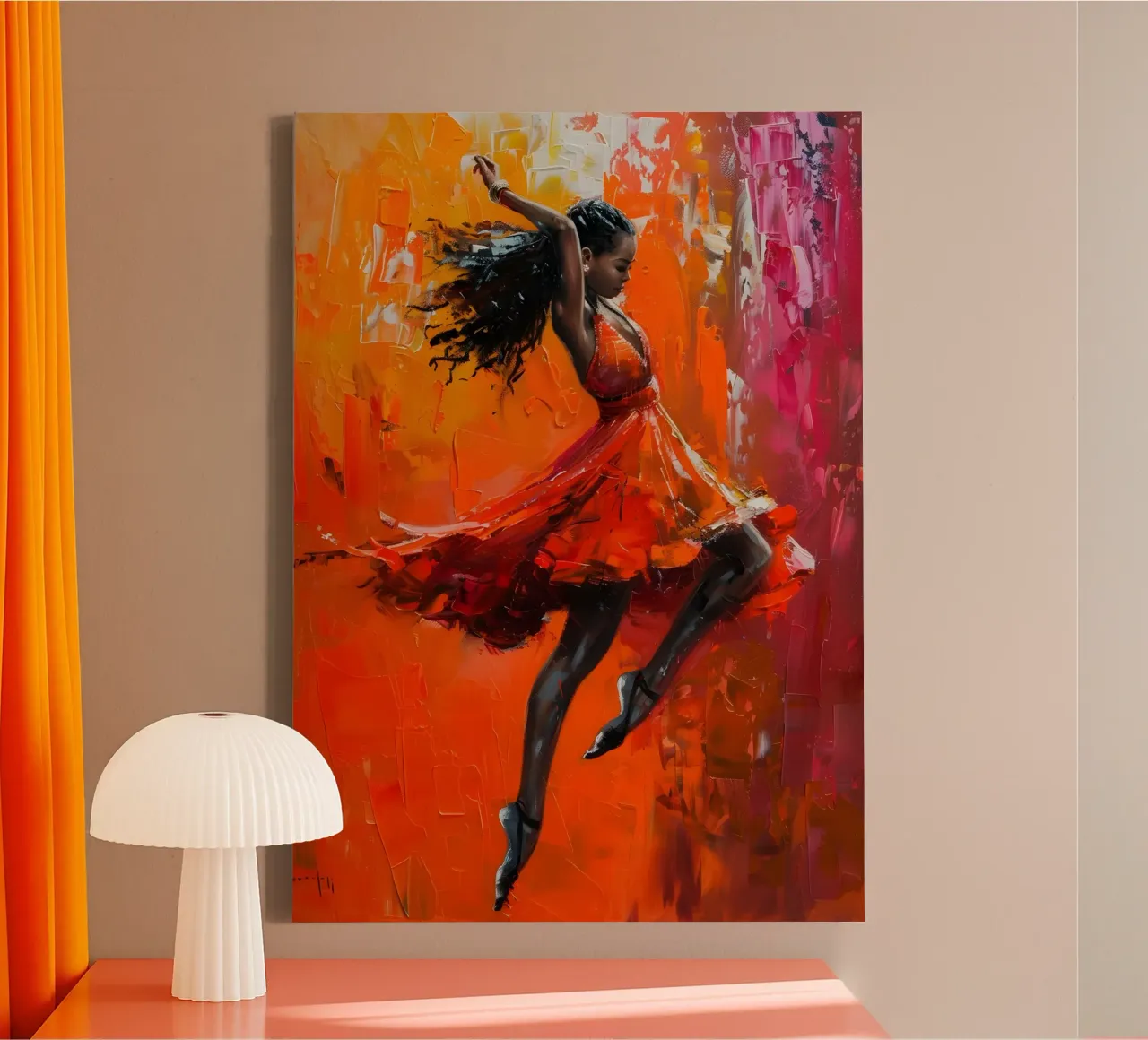Pintura al óleo Bailarina lienzo con Marco flotante de Artful Muse