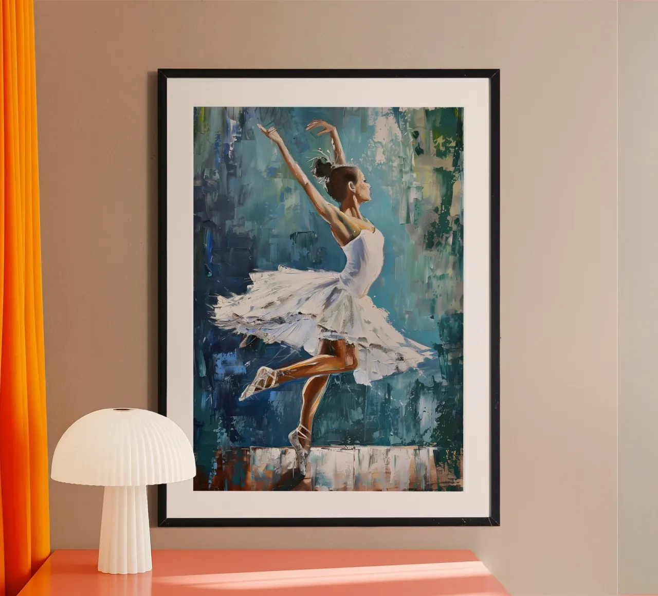 Peinture à l'huile d'une jeune fille dansante poster de Artful Muse