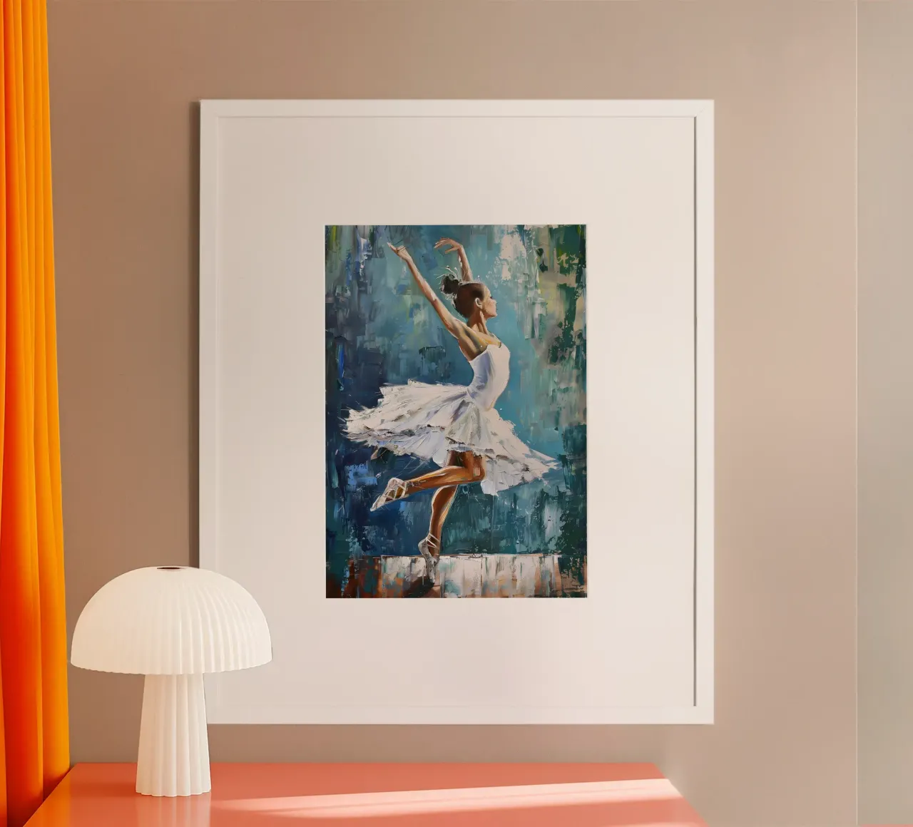 Peinture à l'huile d'une jeune fille dansante poster de Artful Muse