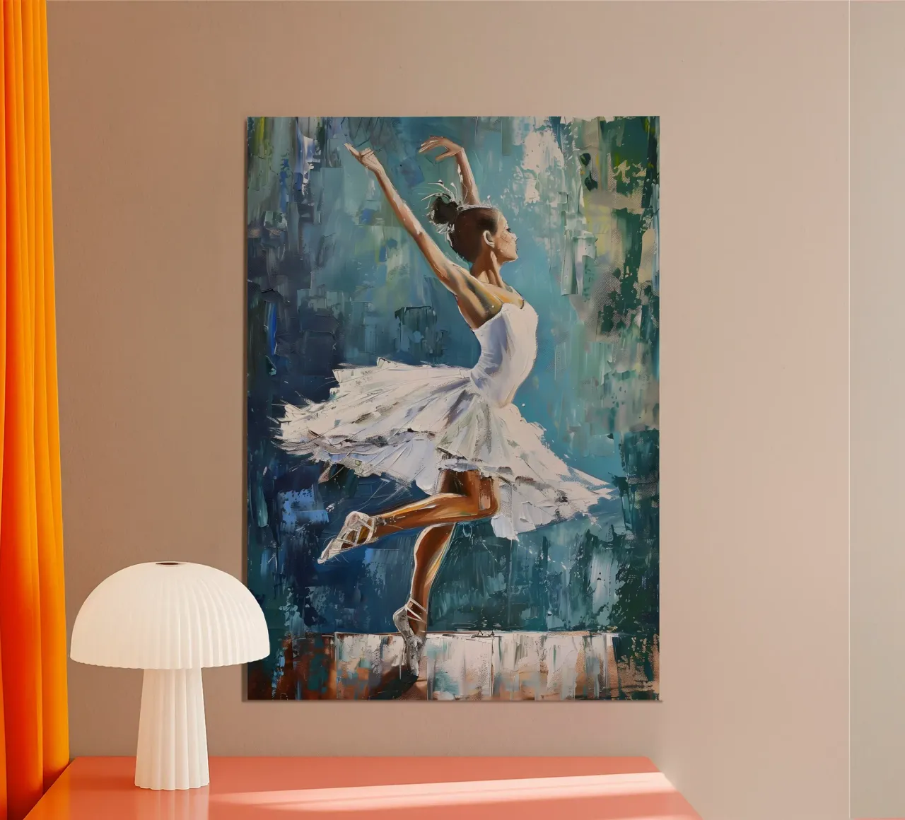 Peinture à l'huile d'une jeune fille dansante poster de Artful Muse