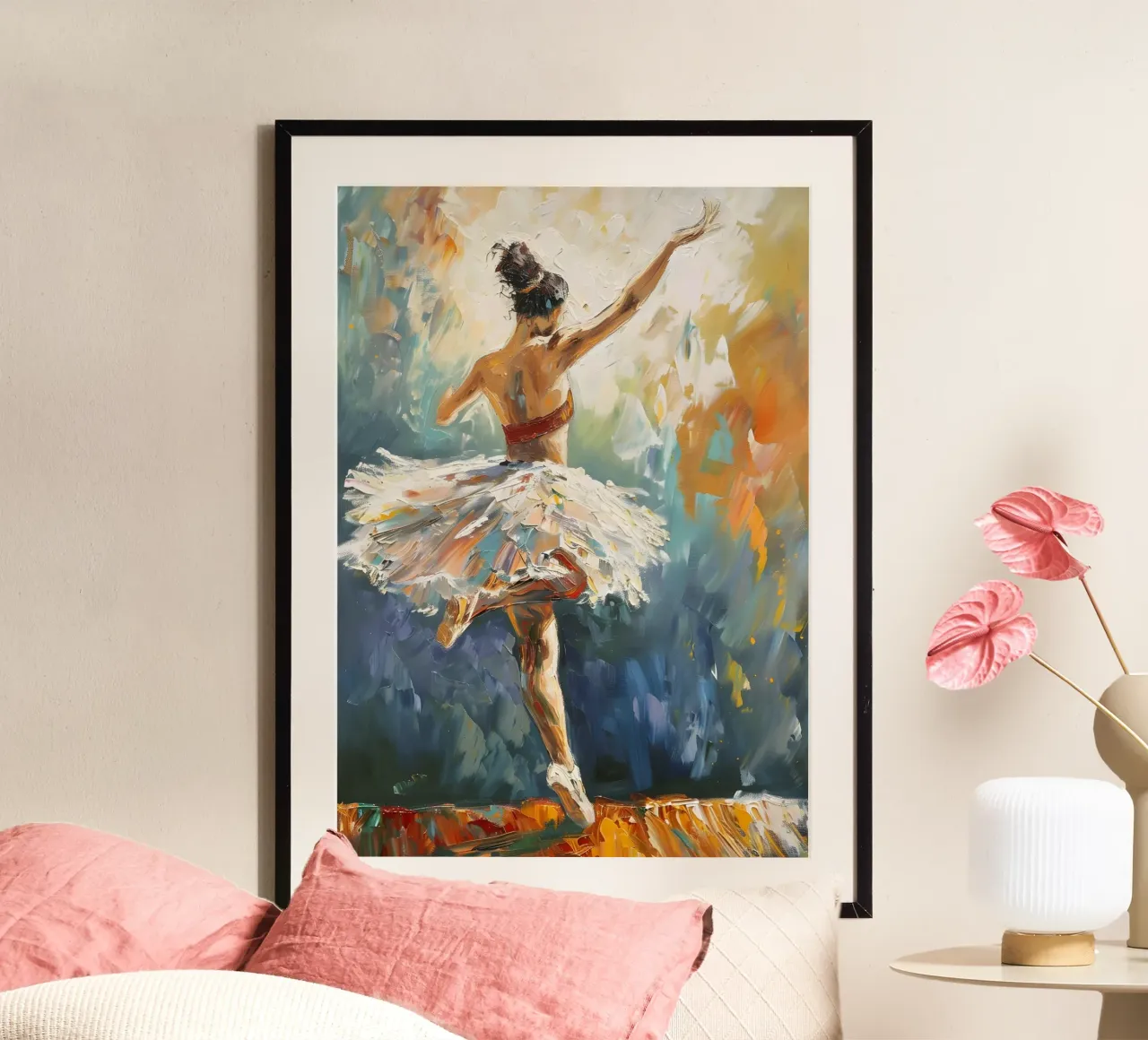 Tänzelndes Mädchen Ölgemälde Poster von Artful Muse